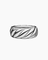 Sculpted Cable Contour Band Ring in Sterling Silver, 9mm